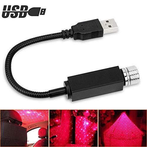 Vuffuw LED Car Roof Star Night Light, Tiras de Luces LED Iluminación, Plug and Play Car and Home Ceiling Romantic USB Night Light, Car Atmosphere Lámpara RGB Luz de proyección Starlight