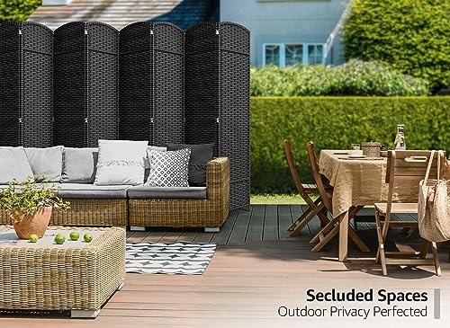 Sorbus 8 Panel Room Divider 6 ft. Tall - Privacy Screen, Extra Wide Double Hinged Panels, Mesh Hand-Woven Design, Partition Room Dividers and Folding Privacy Screens, Wall Divider for Room Separation