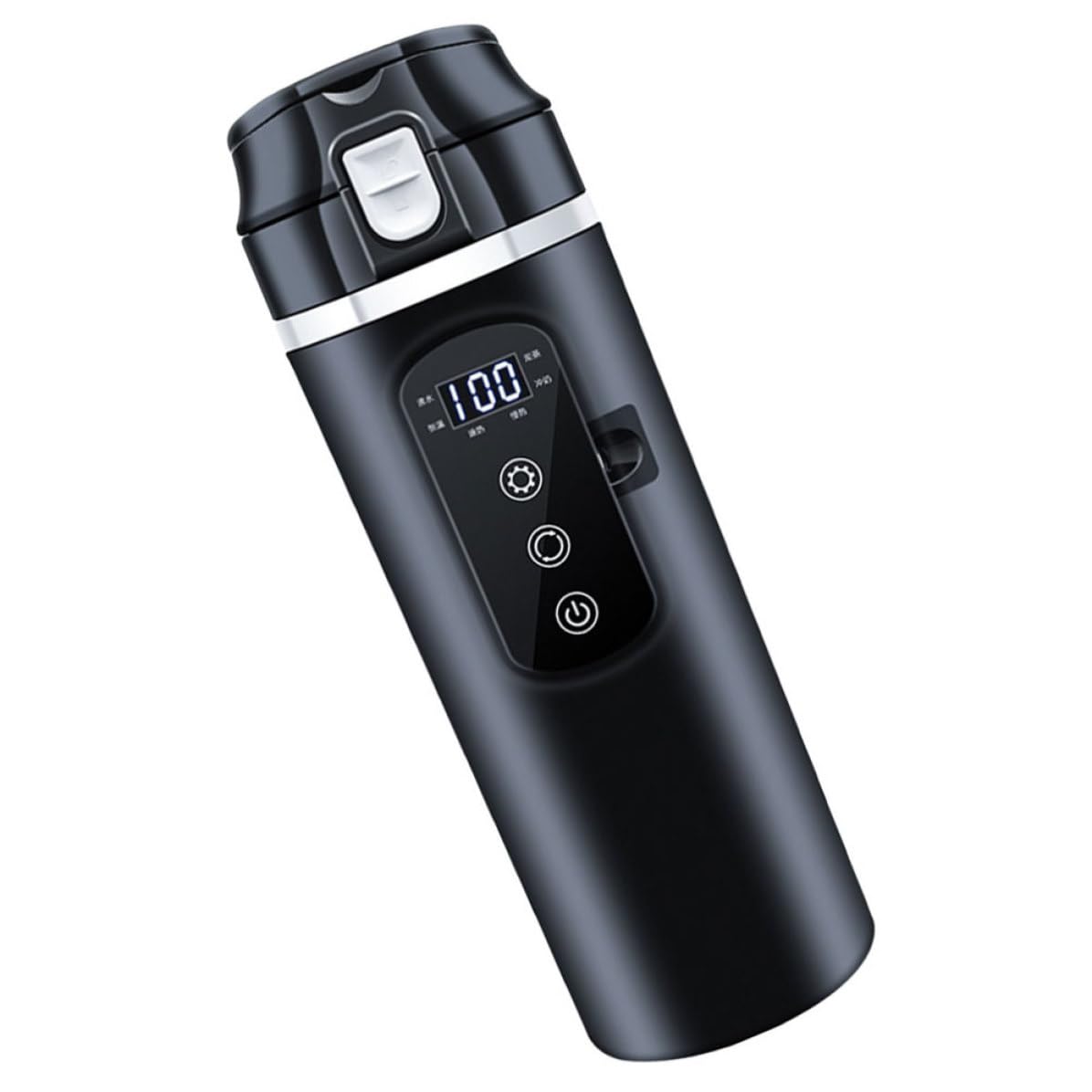 INOOMP Hervidor Eléctrico para Coche Portátil 500ml Negro de Acero