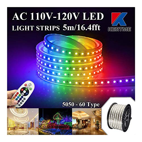 Tira LED RGB 5050 16.4ft Flexible Impermeable Dimmable miniatura 1