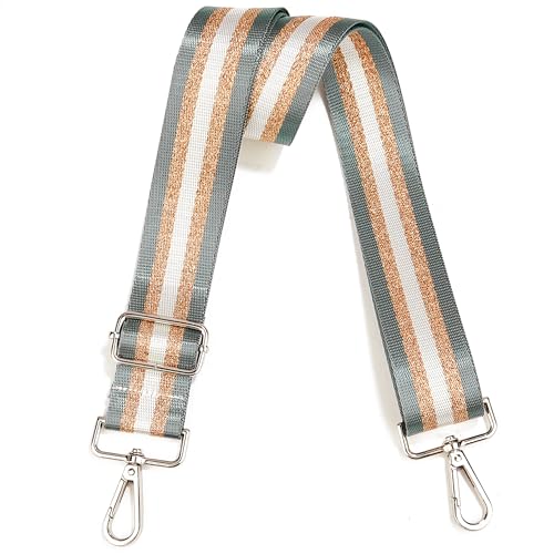 Image of LVYOUME Purse Strap Silver Hardware Wide Bag Straps Replacement Crossbody Adjustable Shoulder Strap for Purses