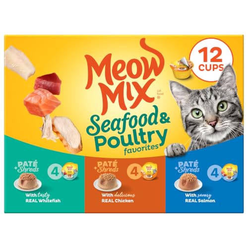 Meow Mix Paté & Shreds, Seafood & Poultry...