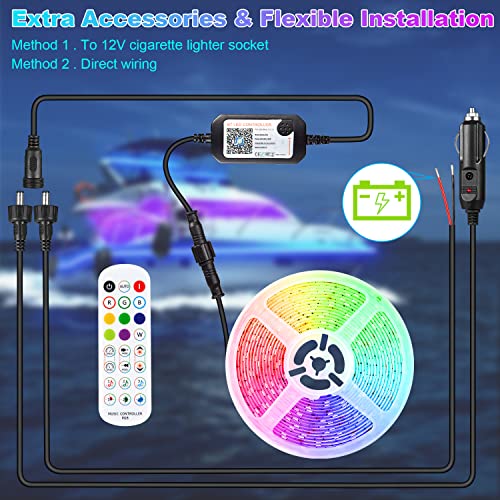 Tendist Led Boat Light Strip 25Ft, Ip66 Marine Led Strip Pontoon Boat Lights 12V Waterproof, App Control Rgb Boat Interior Light, Night Fishing Lighting For Bass Boat, Kayak, Cockpit, Cabin, Deck, Rv #TOP6