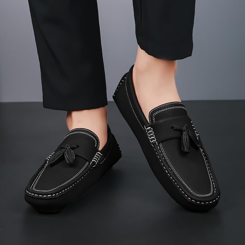 Loafers for Men Round Toe Suede with Tassel Penny Driving Loafers Flexible Comfortable Flat Heel Classic Wedding Slip-on4