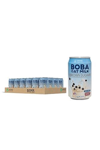 DaoHer Oat BOBA - Boba de avena con azúcar morena, BOBA listo para beber, té de burbujas vegano BOBA en lata número 1 Té de leche de burbujas