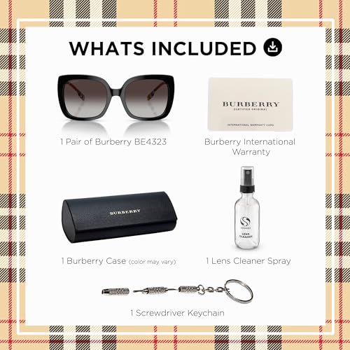 BURBERRY BE4323 Square Shape Acetate Sunglasses with eSHADES Luxury Eyewear Kit Bundle3