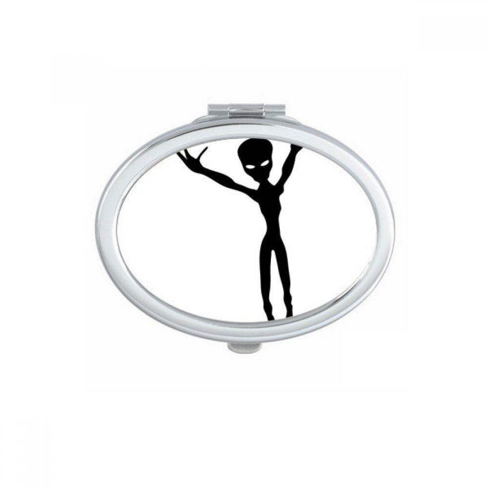 Miroir de poche ovale Univers et Saut d'obstacles Alien cosmétique