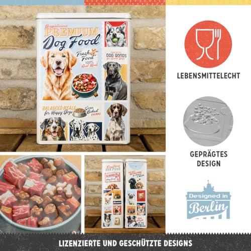 Nostalgic-Art Retro Vorratsdose XL, 4 l, Premium Dog Food – Geschenk-Idee für Hunde-Besitzer, Aufbewahrungsbox für Trockenfutter, Vintage Design