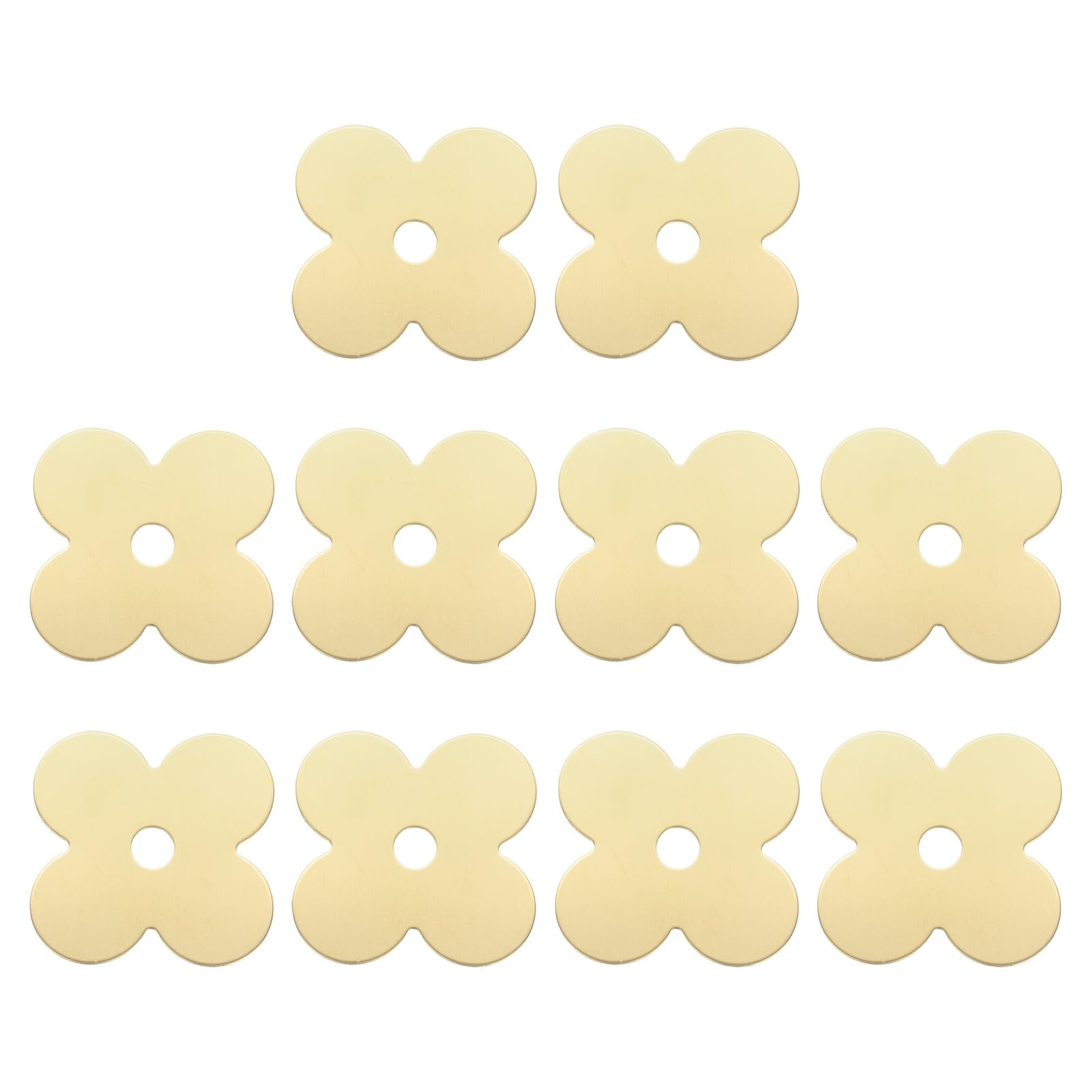 sourcing map 10Pcs Cabinet Knob Backplate, 35mm x 42mm Classical Furniture Decorative Brass Backplate Washers, Vintage Flower Shape Gasket Hardware for Doors, Drawers, Closets, Brass