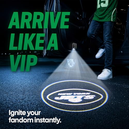 Image of LED Car Door Light - Officially Licensed NFL Wireless Projector - Show Your Team Pride - Battery Powered, Easy Install