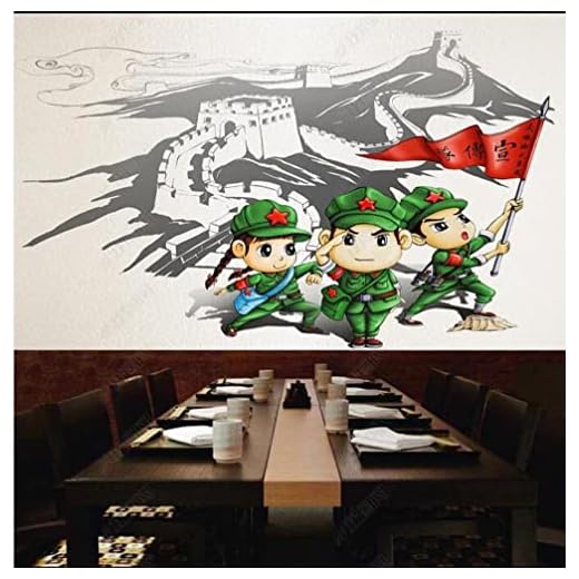Väggmålning tapet 3D stor vägg liten röd armé mat catering varm kruka restaurang bakgrund vägg – 250 cm x 175 cm