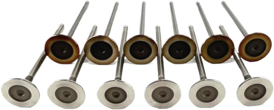 Engine Intake and Exhaust Valves 1.2i THP EB2DTS Cylinder Internal Parts Compatible with Select Compact Car Models Including 308 C4 Series(12 PCS)