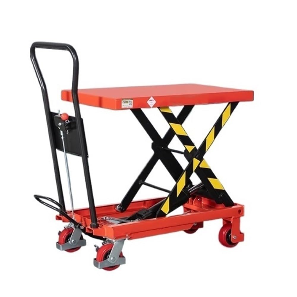 Cargo Lift Platform car Mobile small lift Scissor type flatbed trolley Manual hydraulic lifting