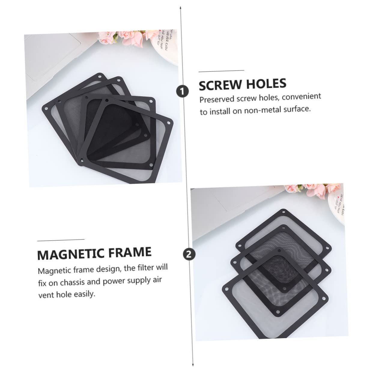 CONGARTENO 2pcs Computer Case Mesh Screen Fan for Fans Easy Installation Against and Dirt for Cooling Systems