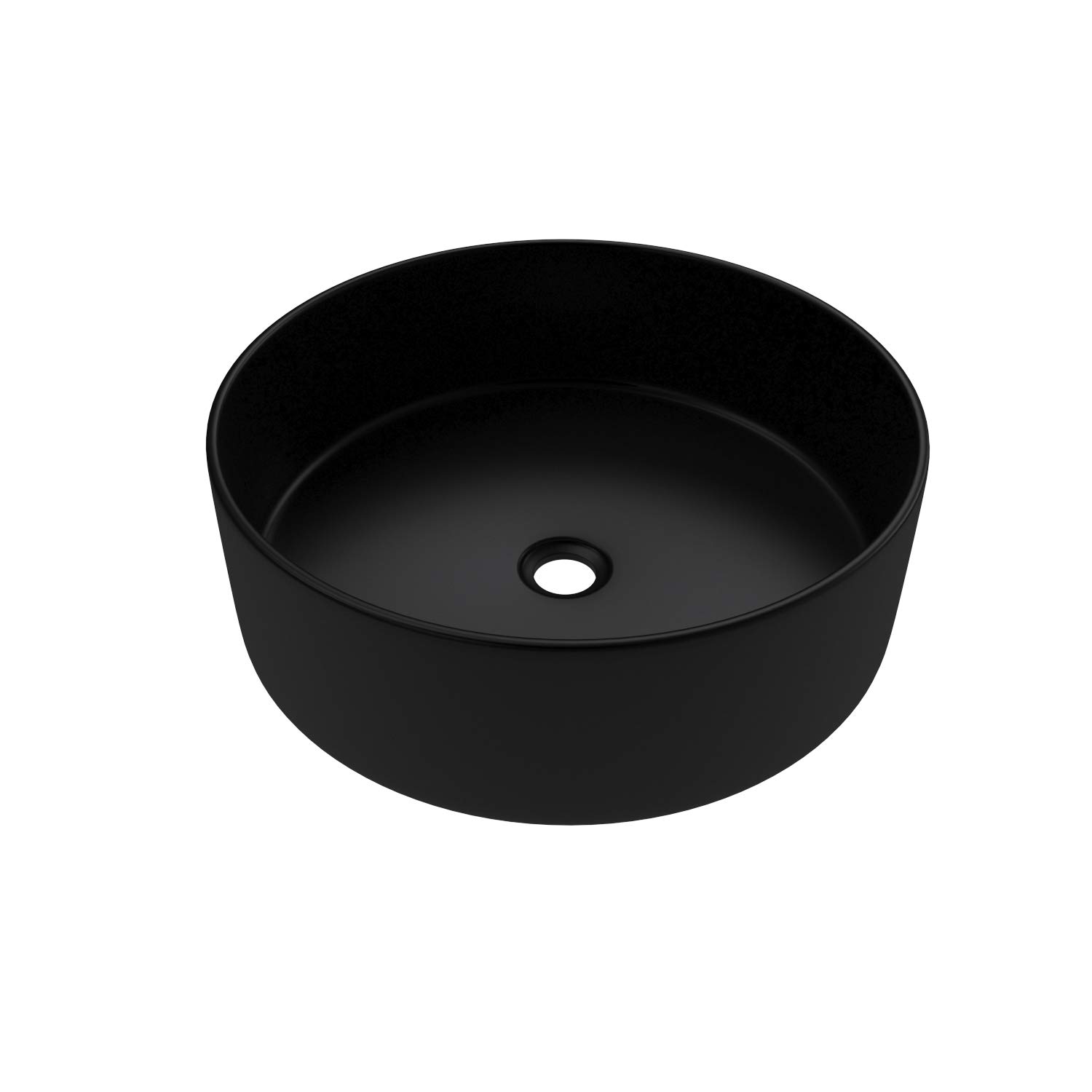 Vasque à poser ronde en céramique - diamètre 36cm - hauteur 11.5cm - ROUNDY DARK