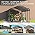 IWDOO 12 x 24 FT Metal Carport, Outdoor Heavy Duty Car Port with Galvanized Steel Roof and All-Metal Frame, Multi-Purpose Carports with Reinforced Base, Garage Car Shelter for Car, Truck and Boats