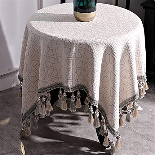 Nappe salon table basse ronde en tissu vichy pour repas en famille HGCHH