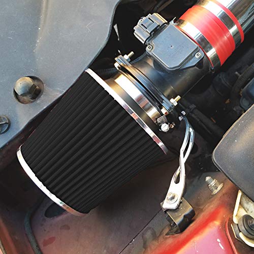 Mortar F35BLACK Aftermarket Auto Air Filter Replacement - Car Enthusiast Class Universal Cold Air Intake Gulps In More Air thumb #2