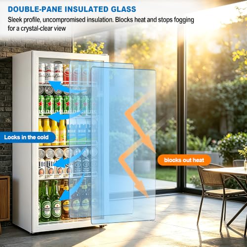 Image of Commercial Beverage Refrigerator Glass Door Display Fridge