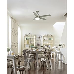 Fanimation Studio Collection LP8064BLBN Berlin Ceiling Fan with LED Light Kit, 52 Inch, Brushed Nickel with Gray Blades Fanimation Studio Collection LP8064BLBN Berlin Ceiling Fan with LED Light Kit 52 Inch Brushed Nickel with Gray Blades