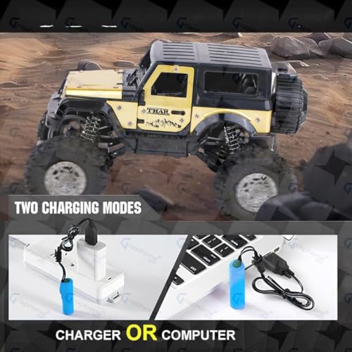Image of GRAPHENE Remote Control Car for Kids Rechargeable Thar Smoke Car Rock Crawler Water Mist High Speed 4 * 4 Toy Car Monster Truck with 2Speed Lithium Battery 4WD RC Racing Car Gift for Kids, Multicolor