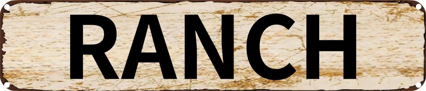 Vintage Tin Sign Retro Metal Wall Decor RANCH Rustic Aluminum Plaque for Home,Bar,Kitchen,Garage,Man Cave 4x16 Inch