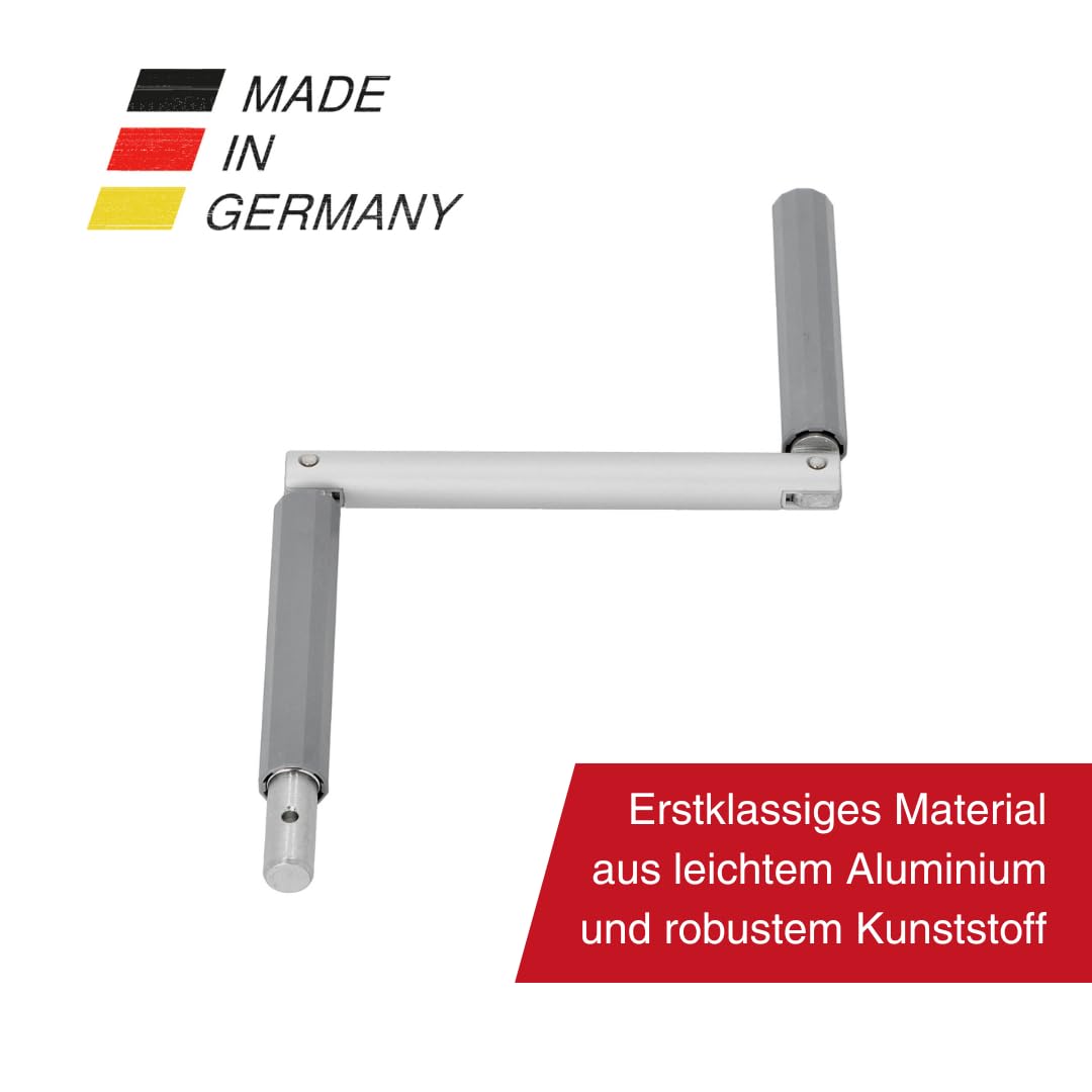 WAREMA Knickkurbel mit Griff, 16mm Rohr, Aluminium, grau, Handkurbel
