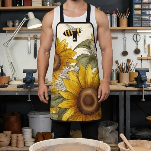 Delantal de trabajo ajustable con 8 bolsillos para hombres y mujeres miniatura 4