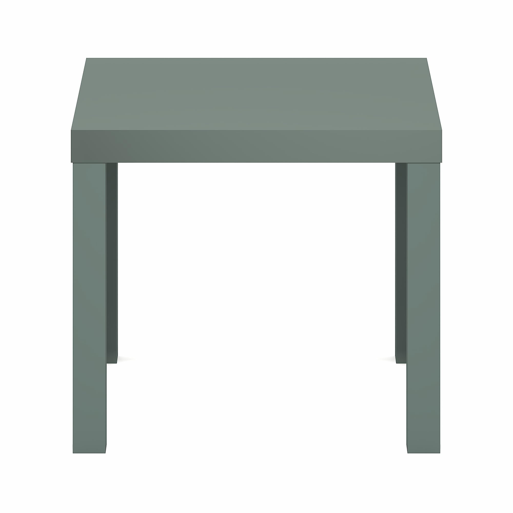 Furinno CLASSIC tavolino laterale, tavolino quadrato, comodino con piano spesso 1.8", tavolino da notte, tavolino da letto, per soggiorno, camera da letto, verde salvia
