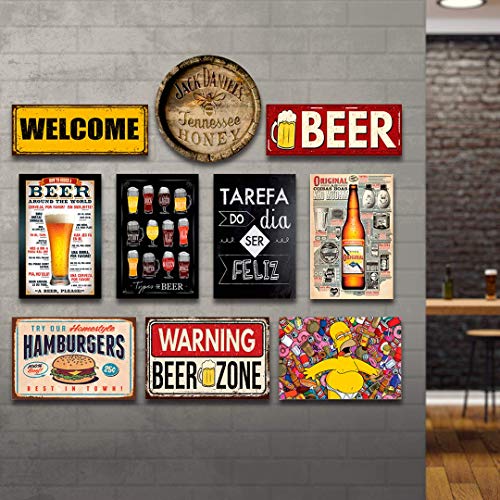 Kit 10 Placas Decorativas Bebidas Cervejas Frases