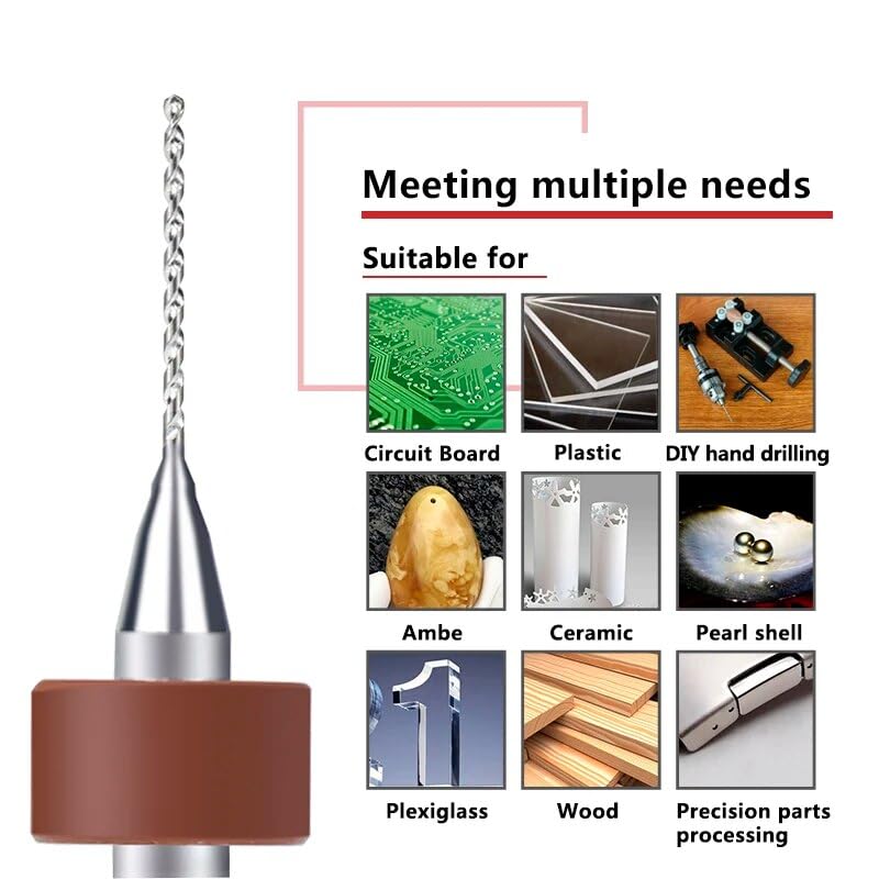 PCB Drill Bit 0.1-1.0mm Tungsten Carbide Micro Drill Bit for Print Circuit Board (Color : 0.5mm, Size : 1BOX(10pcs))