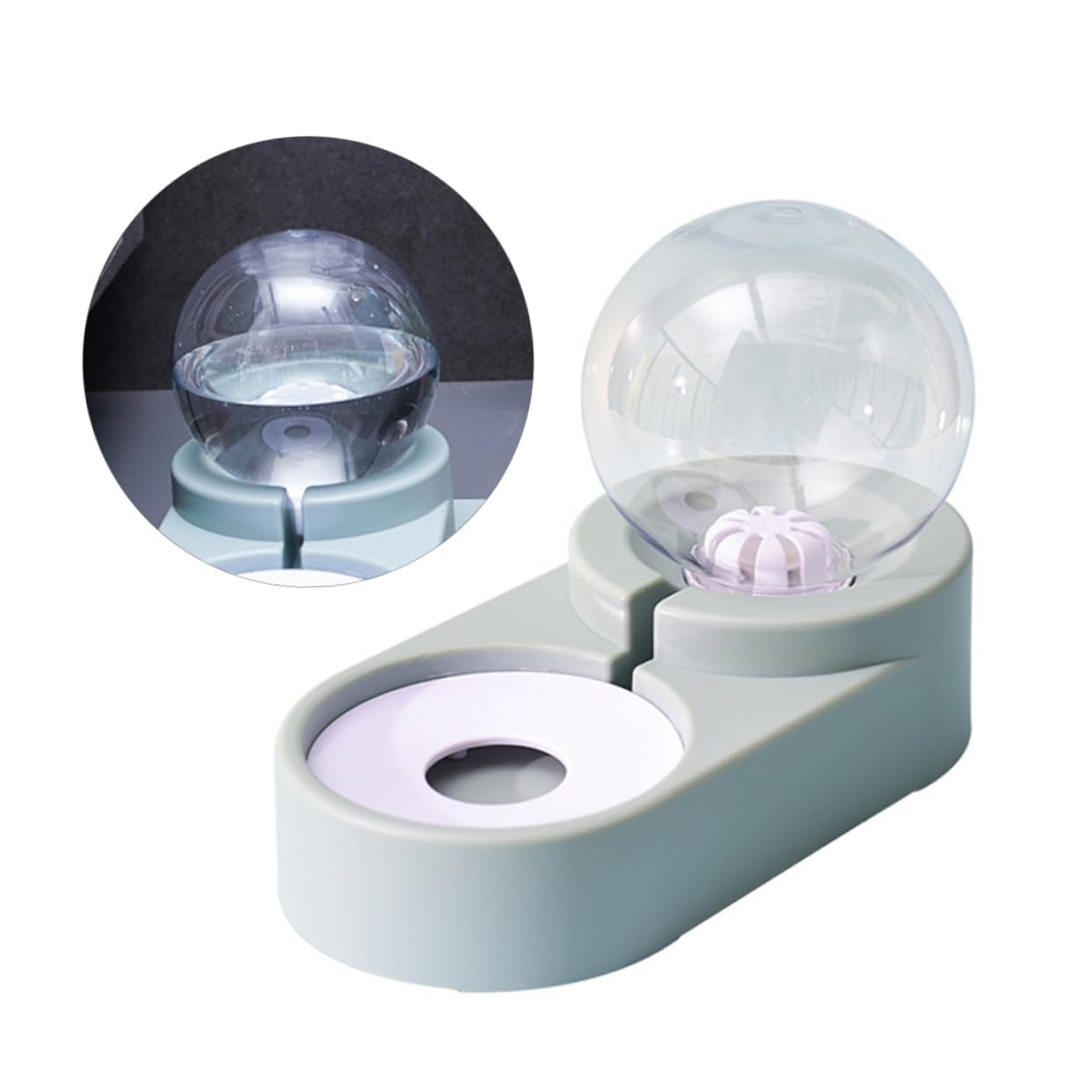 FRCOLOR Automatischer Wasserspender für Haustiere mit Doppeltem Trinknapf aus Pet Hochdicht und Geeignet für Zuhause und Tierladen Blau mit Einzigartigem Design