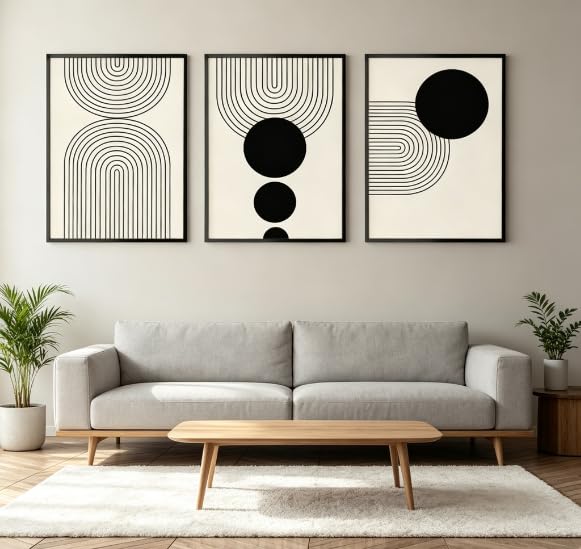 Tableau abstrait sur toile de lin d'art abstrait beige et noir haut de gamme 60x90
