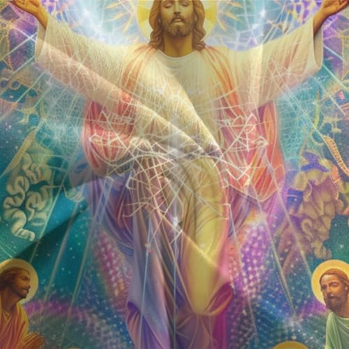 Housses de couettes Jésus imprimé 3D en microfibre 140x200 cm