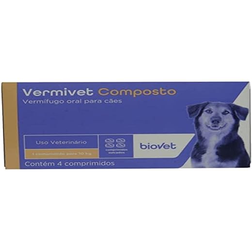BIOVET Vermífugo Biovet Vermivet Composto 600Mg - 4 Comprimidos