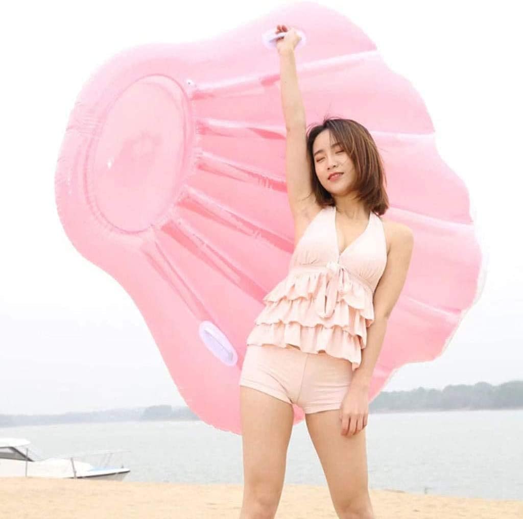 Schwimmen schwimmende rosa Schalenform aufblasbare Pool Float PVC aufblasbare Schwimmer Strand Spaß Geburtstag Geschenk aufblasbare Röhren Schwimmer Spielzeug für Erwachsene ergonomisch LWX