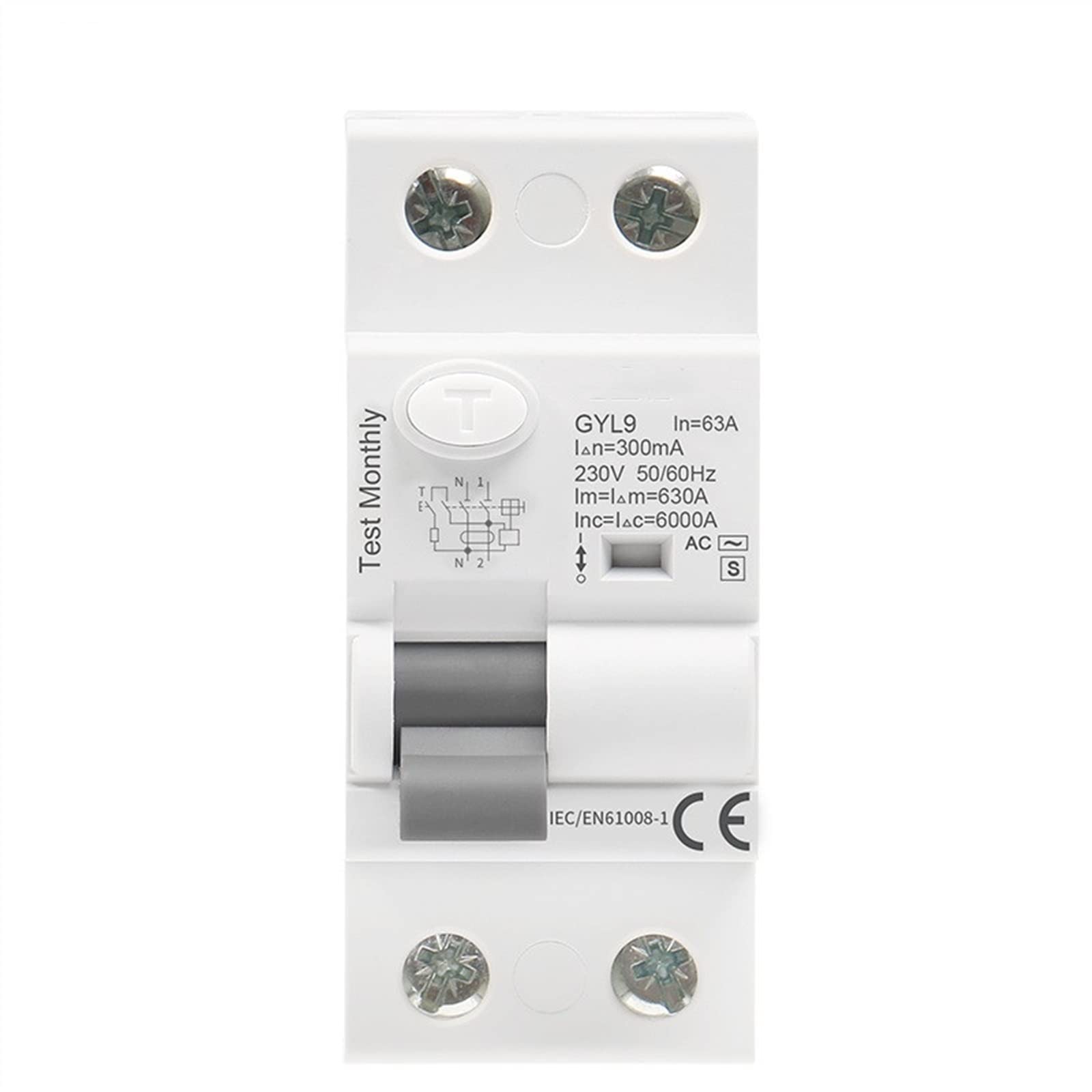 IEUMJNAT GYL9 AC-S Type Time Delayed 10s-40s RCD RCCB ELCB Delay Electromagnetic Circuit Breaker
