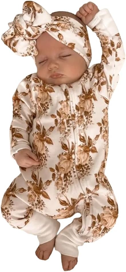 Newborn Baby Girl Romper Clothes Long Sleeve Fall/Winter Jumpsuit Infant Outfit For 0-24 Months Newborn Baby Girl Romper Clothes Long Sleeve Fall/Winter Jumpsuit Infant Outfit For 0-24 Months