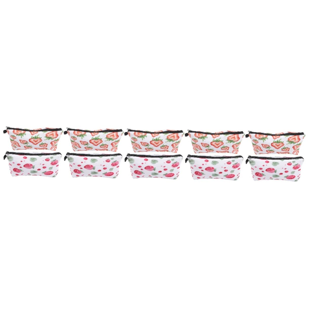 Beaupretty Lot De 5 Trousses De Maquillage pour Filles avec Rouleau De Pinceaux Motif Fraise Tendance Fermeture Éclair Trousse De Toilette 2 Pièces X 5