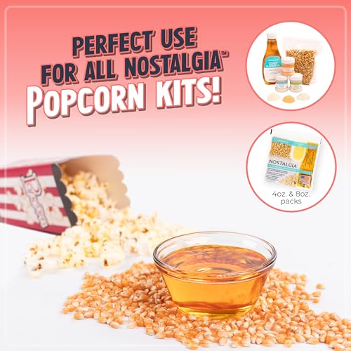 Nostalgia Popcorn Maker Professional Cart, 10 Oz Kettle Makes Up to 40 Cups, Vintage Movie Theater Popcorn Machine with Interior Light, Measuring Spoons and Scoop, Red