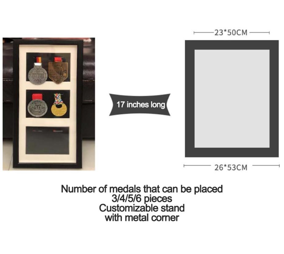 Massief houten medaille displayframe, sportmedaille 3D doos fotolijsten, premium houten vitrine voor medailles en insignes van eer,Beste geschenken om oorlog/militaire/sportmedailles te tonen