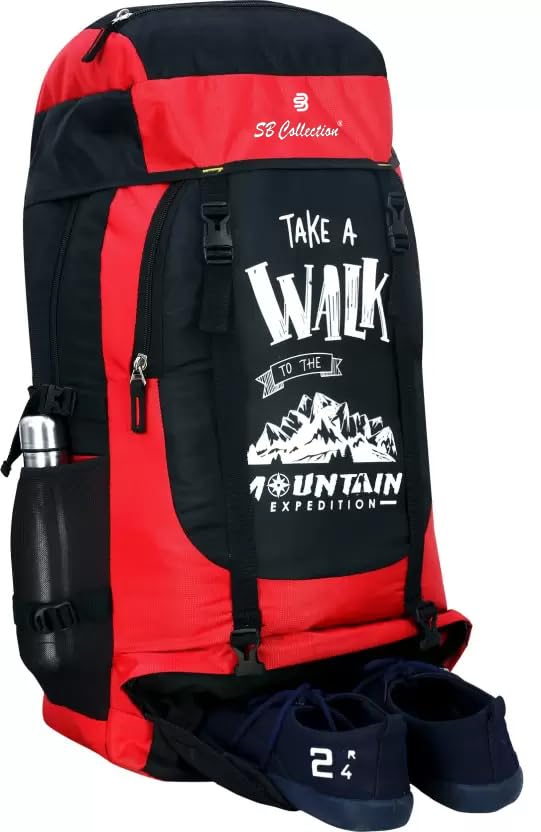 Image of SB Collection 60 L Hiking Rucksack, Water Repellent 600D Oxford Canvas, Unisex Trekking and Camping Travel Bag