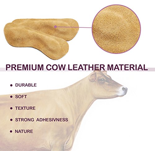 Image of Premium Leather Heel Grips Liner Cushions Inserts for Shoes Too Big, Heel Pads for Heel Pain,Filler Protect Improved Women Men Shoe Fit and Comfort, Khaki,3 Pairs (0.35 inch Thicker)
