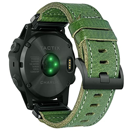 Bracelet de montre Garmin en cuir vintage résistant pour fenix et Forerunner
