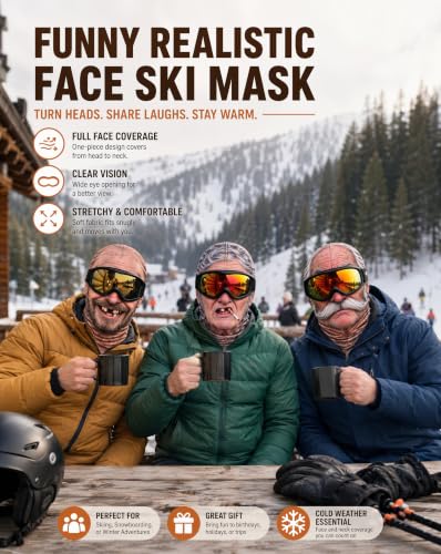 Funny Old Man Ski Mask Balaclava, Realistic Full Face Cover for Men Women - image 4