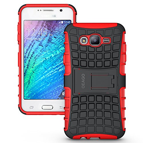 Samsung Galaxy J7 (2015) Case Cover - Tough Rugged Dual Layer Protective Case with Kickstand for Samsung Galaxy J7 J700 (2015) (T-Mobile/MetroPCS/Boost Mobile) - Red Samsung Galaxy J7 (2015) Case Cover - Tough Rugged Dual Layer Protective Case with Kickstand for Samsung Galaxy J7 J700 (2015) (T-Mobile/MetroPCS/Boost Mobile) - Red