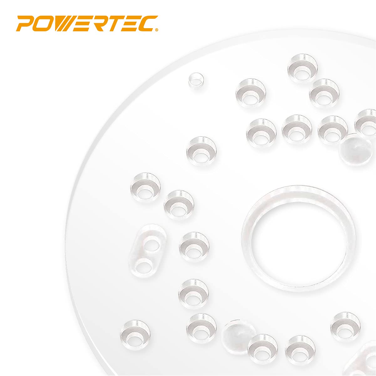 Snapklik.com : POWERTEC Dia 5-3/4 Router Base Plate, Clear Acrylic