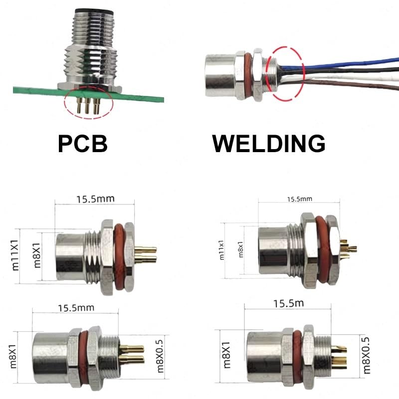 Conector de aviación M8 con opción 2 a 8 pines miniatura 2