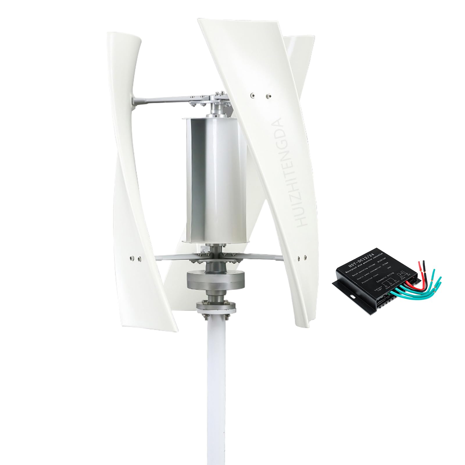 Generatore Eolico a ASSE Verticale da 3500W 12V 24V 48V, generatore di energia eolica a 3 Pale con regolatore di Carica per Esterni, Montagna, Illuminazione Stradale