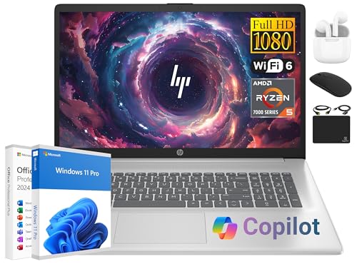HP 17 m[gp\R GbZV Rs[^[ 17.3 IPS FHD rWlXPC 6RA AMD Ryzen 5 64GB RAM 2TBXg[W (2TB SSD + 500GB Ext)AWindows 11 Pro Copilot